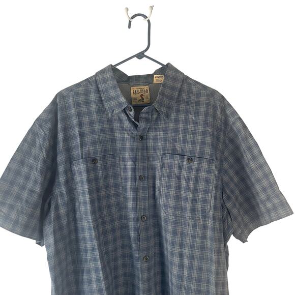 Red Head Brand Co.‎ Men's Size 2XL Blue Plaid Outdoor Short Sleeve Button Up - Picture 2 of 8
